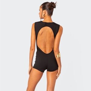Edikted Brynley Open Back Romper Black XS
